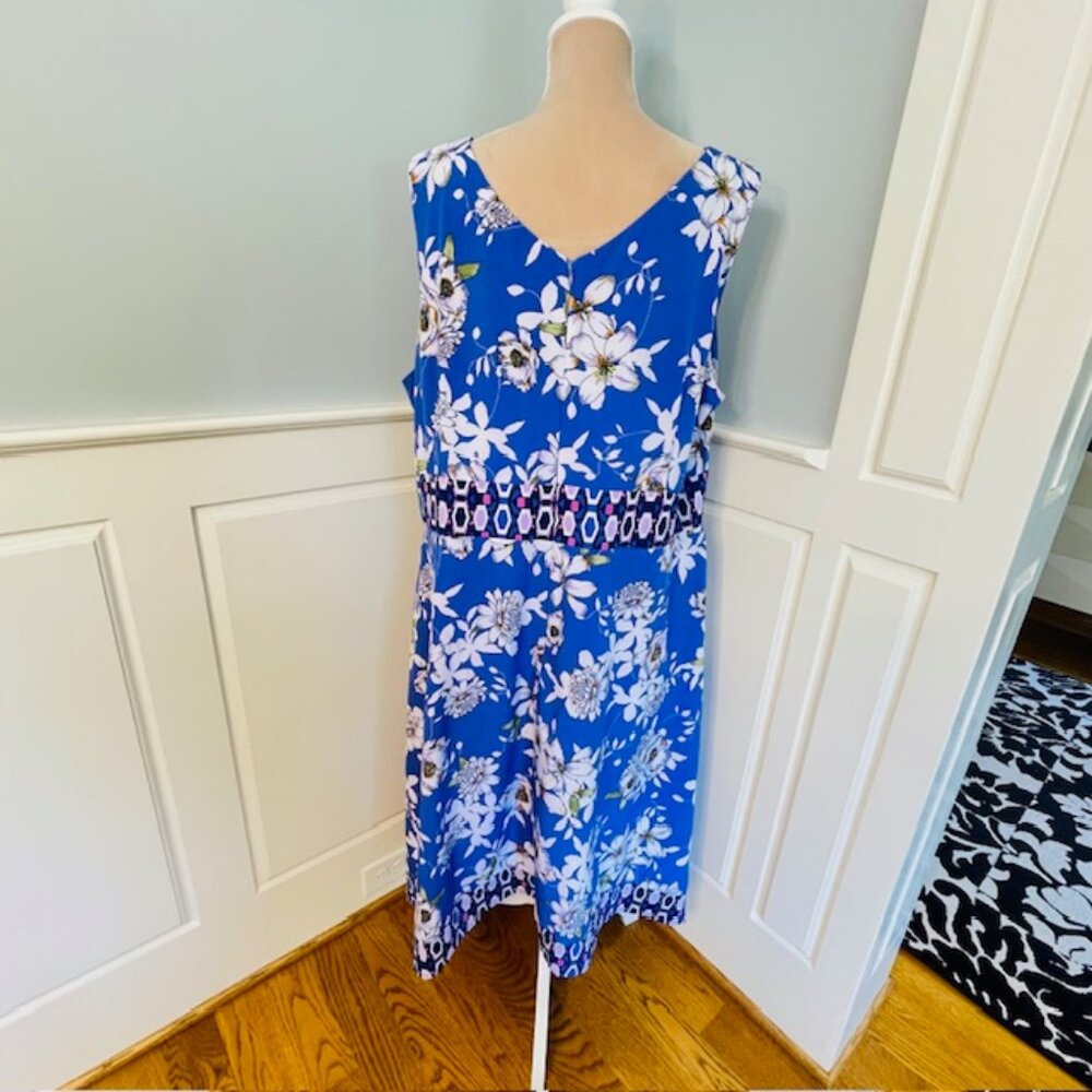 Chris Mclaughlin Plus Size A-Line Blue & White Fl… - image 6